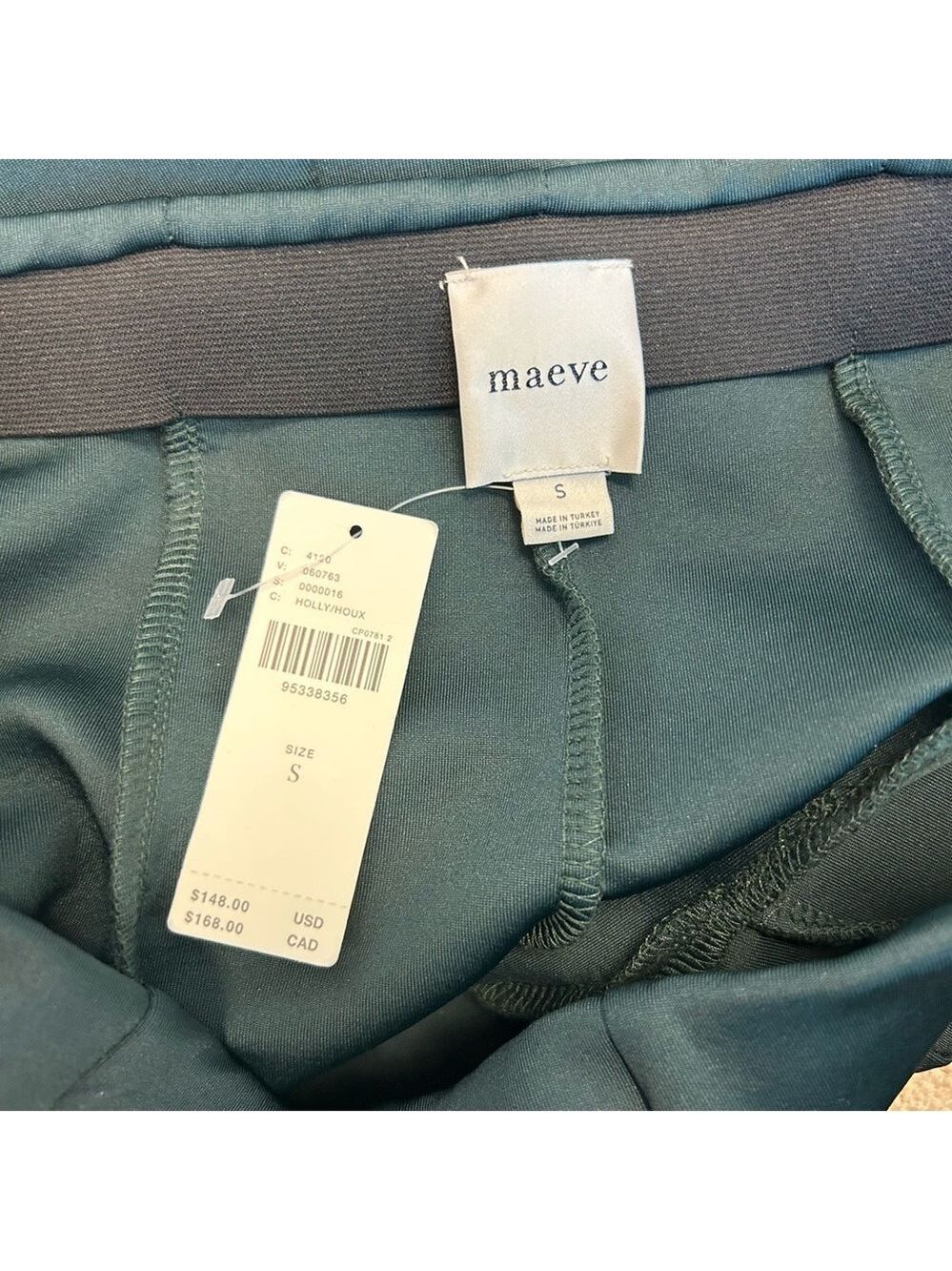 Anthropologie Maeve Holly Green Scuba Godet Maxi Skirt Sz S NWT new with tag - Picture 8 of 11